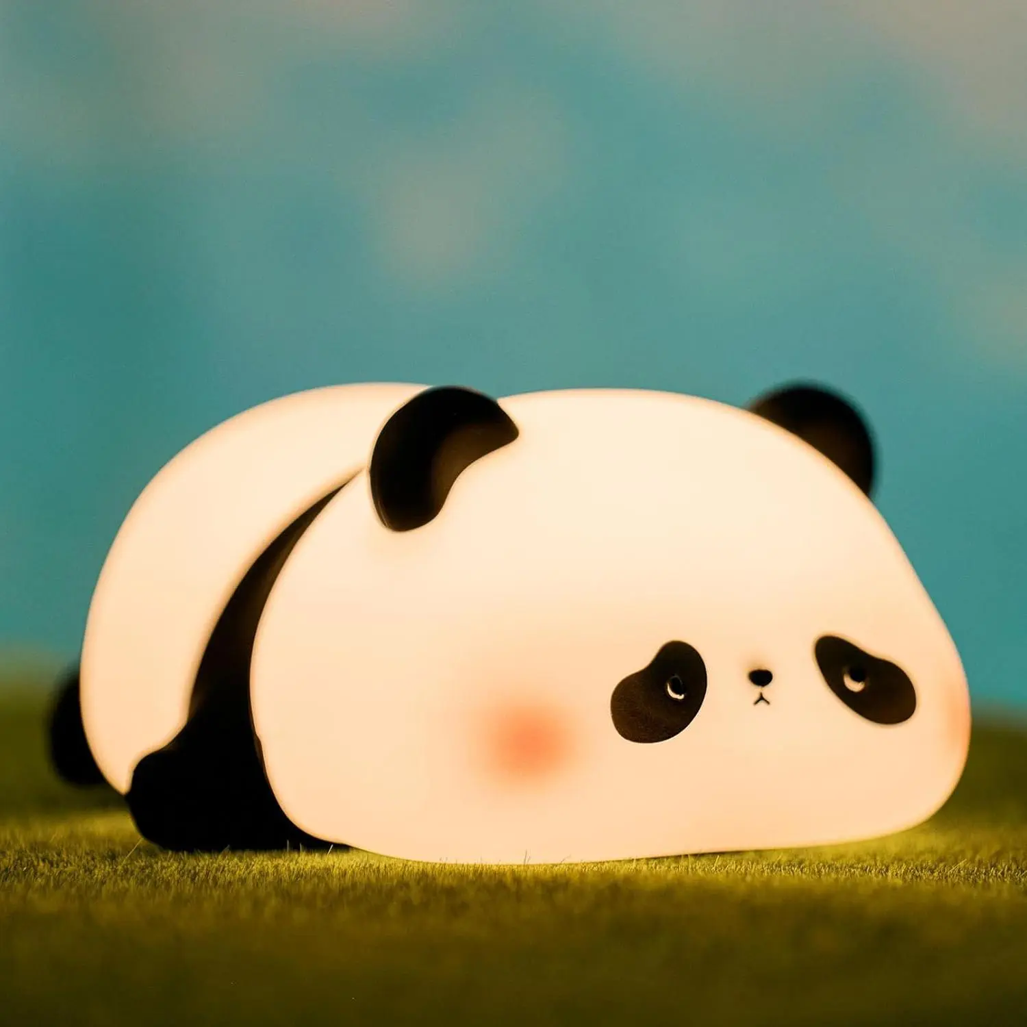 Cute Panda Design Indoor Night Light, USB Rechargeable Silicone Night Light, Bedside Touch Lamp, Decorative Light for Home Bedroom, Living Room, Office