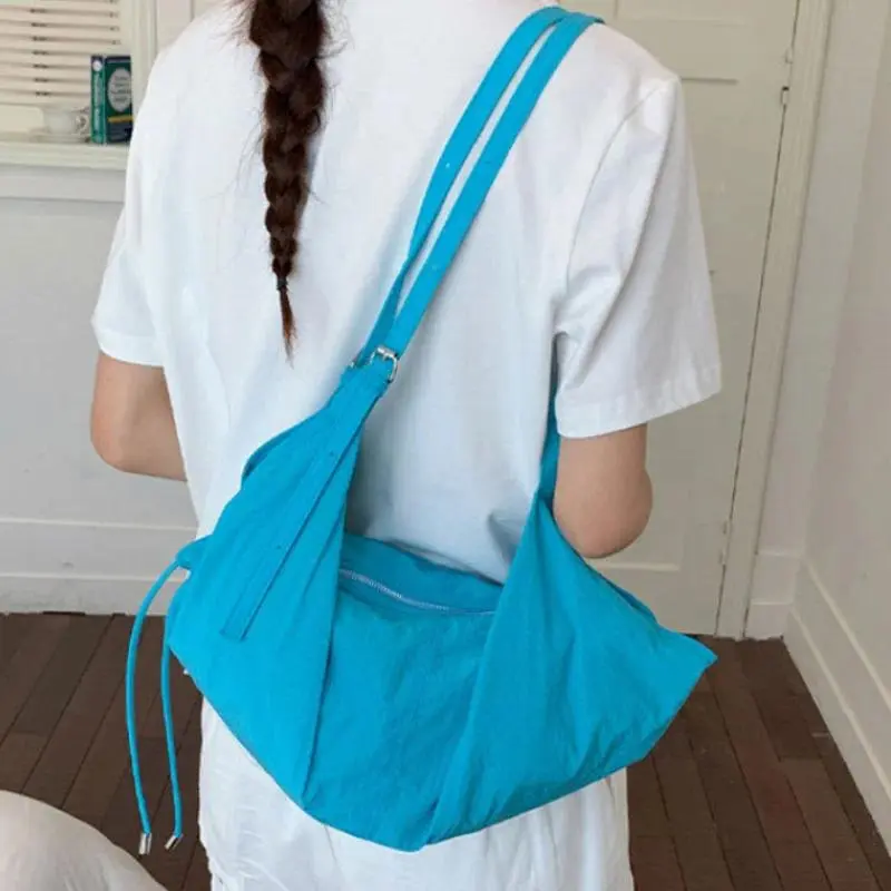 Large Capacity Canvas Shoulder Bag Crescent Dumpling Bag Casual Crossbody Hobo Purse Daily Tote Satchel Trendy Women Handbag