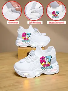 Sock Shoes, Breathable Sports Sneakers, Cute Print Anti-Slip Lightweight Running Shoes, Soft Light Sole Casual Walking Shoes
