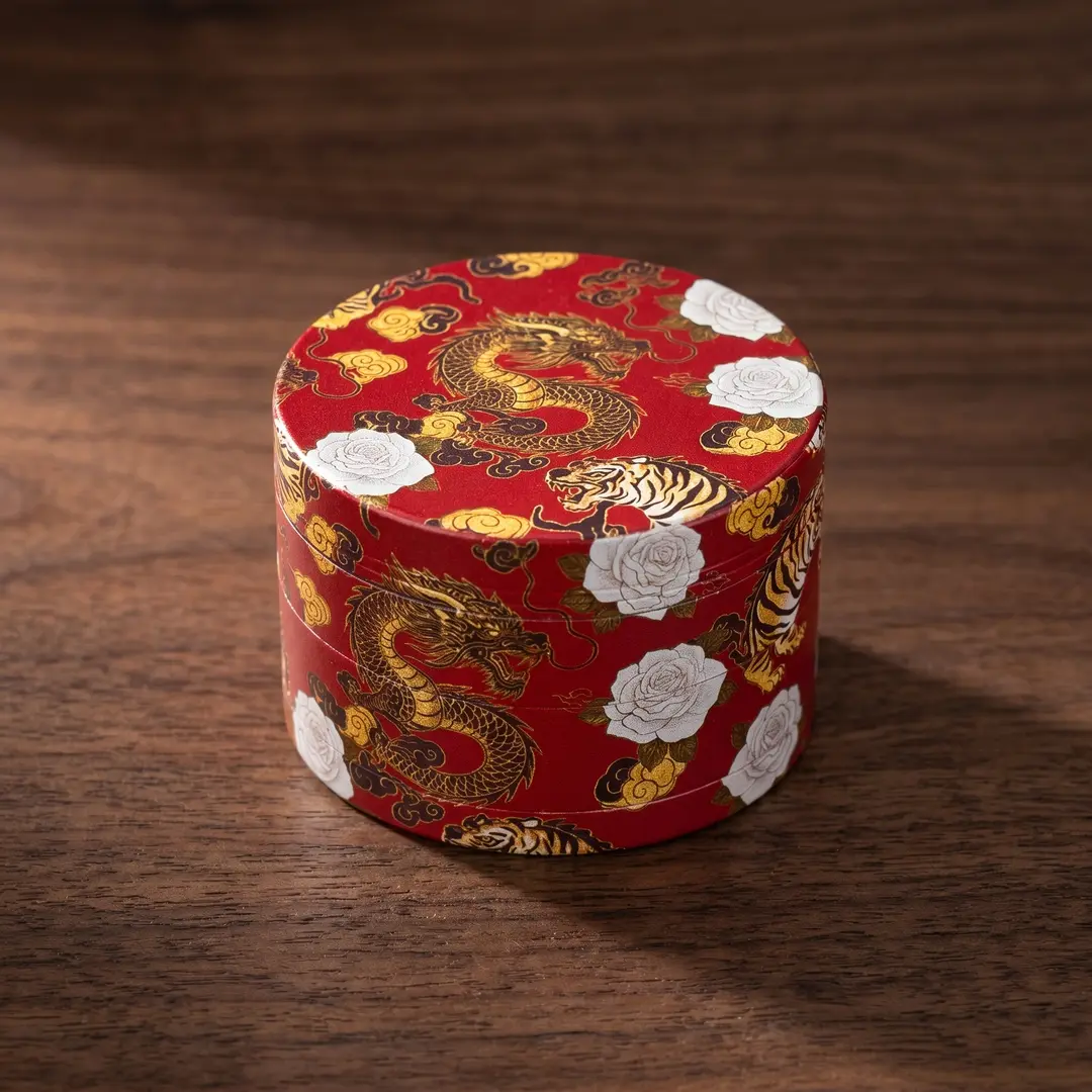 1.97 inch 50mm China Dragon Pattern Spice Grinder Metal Manual Four Layer Salt Grinder Pepper Mortar Spice Zinc Alloy Seasoning Spice Grinder Kitchen Cooking Accessories Kitchen Tool Gift