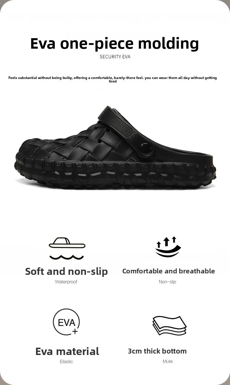 Unisex Woven Clogs for Women, Summer New Super Soft Indoor Outdoor Slippers, Fashion Casual Versatile Couple Garden Shoes arch support clog comfortable mule