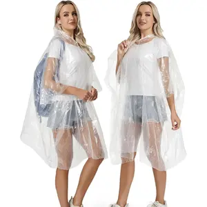 4/6/12 Pack Disposable Rain Ponchos for Adults - Emergency Rain Poncho for Camping Hiking Travelling