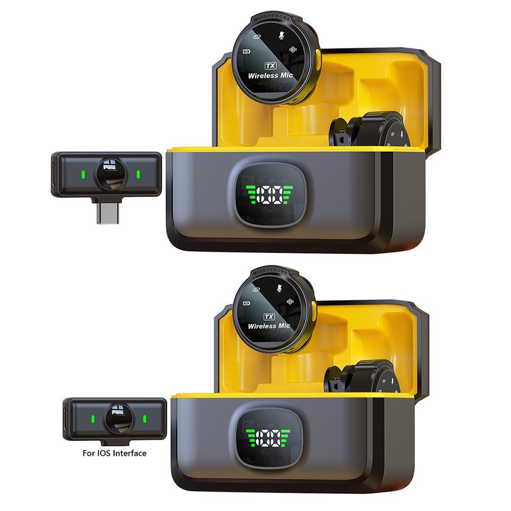 Wireless Lavalier Lapel Microphone Phone Live Game Recording Interview with Magnetic Clip