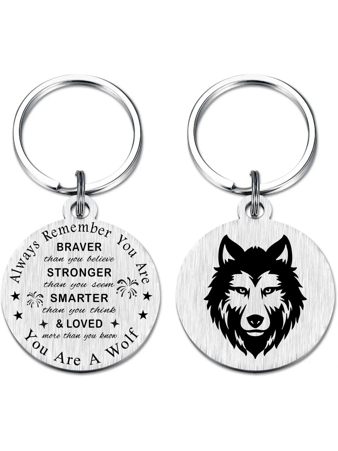 Wolf Gifts for Women Men, Teen Wolf Keychain for Boys Girls, Personalized Wolves Birthday Party Supplies, Cool Wolves Christmas Graduation Decorations