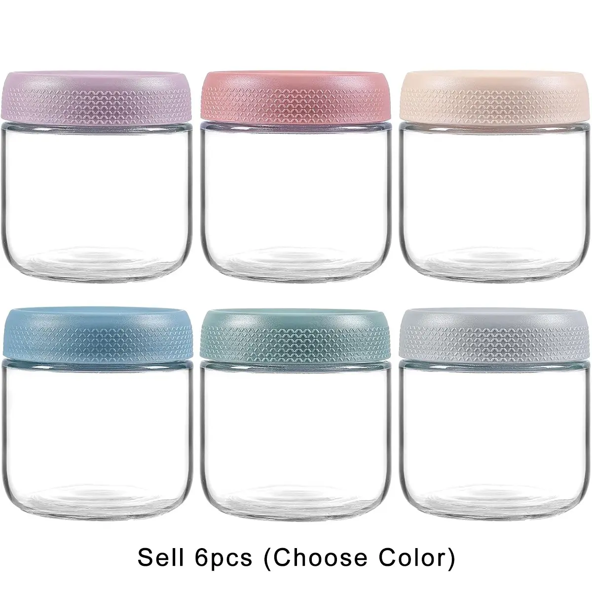 6-Pack Overnight Oat Containers, 10oz Glass Storage Jars with Airtight Lids, Wide Mouth Mason Salad Jars, Durable Glass Storage Container for Snacks Yogurt, Glass Overnight Oats Containers with Lids