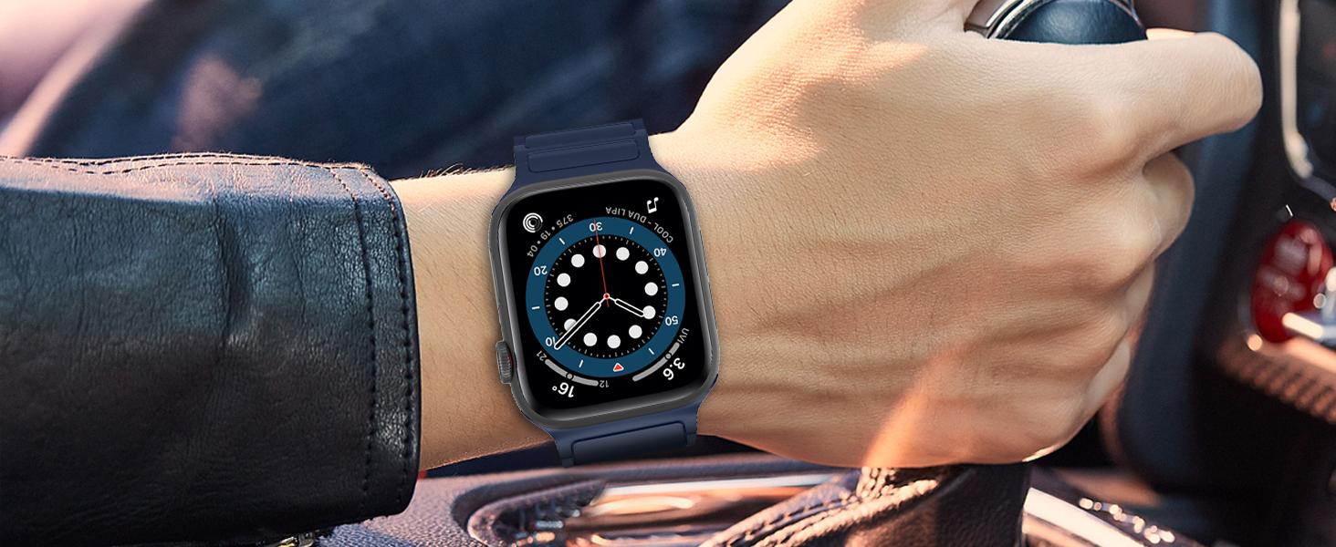 Magnetic Loop Silicone Apple Watch Band – Adjustable Stretch Strap Compatible with 38–49mm Ultra 2, SE & Series 3–9, Soft Lightweight Breathable Wristband for Fitness, Daily Wear & Gift