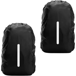 2 Pack Waterproof Reflective Backpack Rain Cover, Anti-dust Anti-theft for Hiking Camping Travel Cycling Outdoor Activities, M Size Fits 30-40L Backpacks