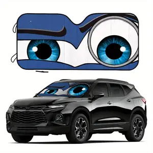 Car Windshield Sun Shade, UV Block Foldable Front Window Sun Visor with 4 Suction Cups, Universal Auto Heat Insulation Protector