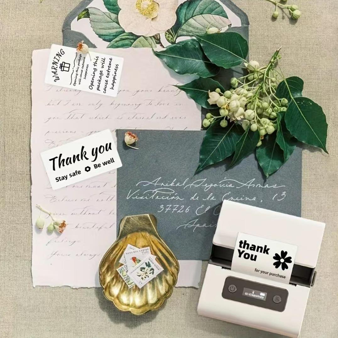 Thermal Label Paper, 6 Rolls Waterproof & Oil-proof Label Sticker, Label Paper for Phomemo M110 Label Printer, Office Stationery & Supplies for Indoor & Outdoor