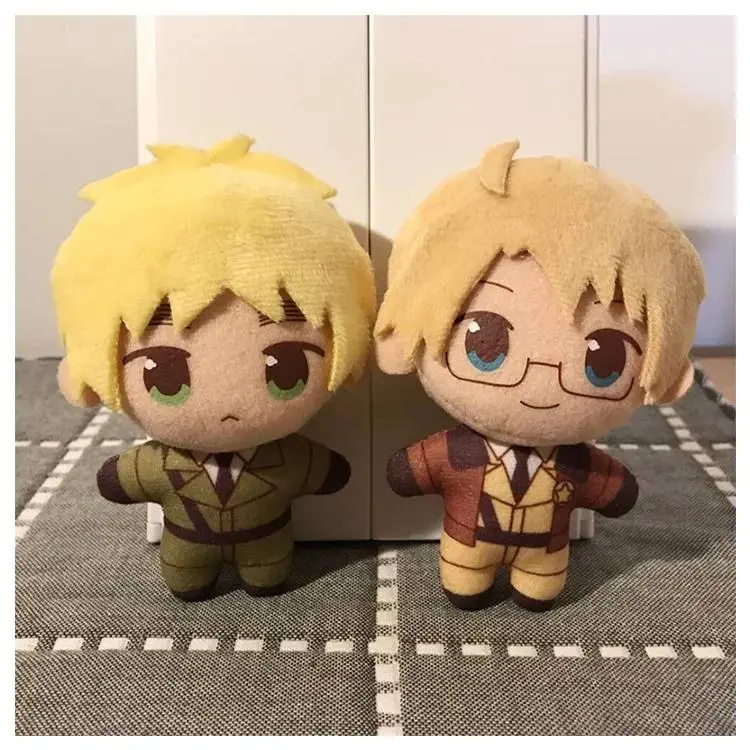 10cm Japanese Anime APH Axis Powers Plush Cotton Soft Toy Collectibles - Small Size Arthur Kirkland Alfred F Jones Pendant Dolls, Unisex Kids' Birthday Party Gift (Home & Festive Party Supplies)