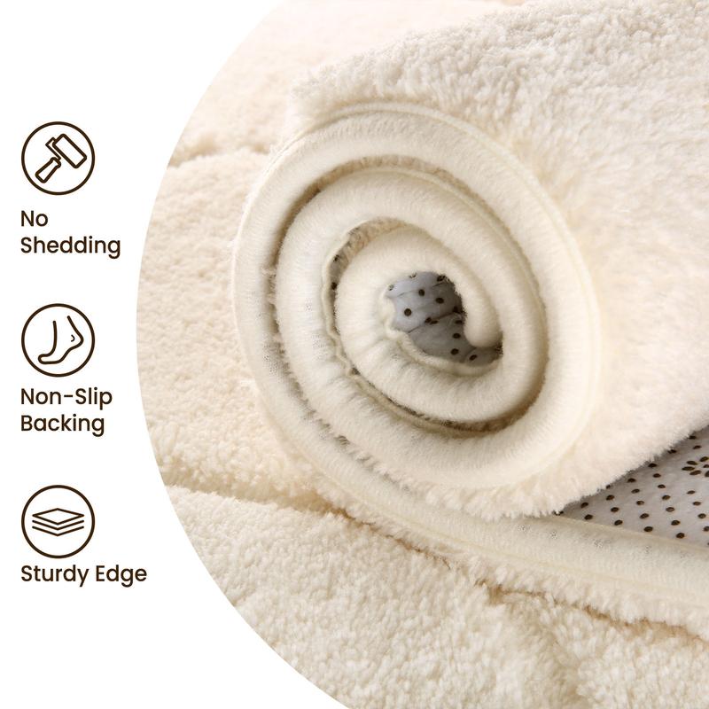 Large Size Jacquard Plush Rug, Big Fluffy 3D patterned Area Rug, Non-slip Soft Shaggy Carpet Mats for Livingroom Bedroom Nursery Home Decor