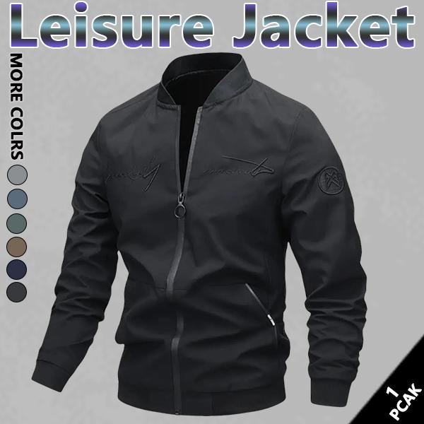 Men's Casual Windproof Jacket Outdoor Mountaineering Camping Polyester Personalized Letter Embroidery Bomber Jacket Beige Gray Qh Long Sleeve Zipper Daily Fashion Wear