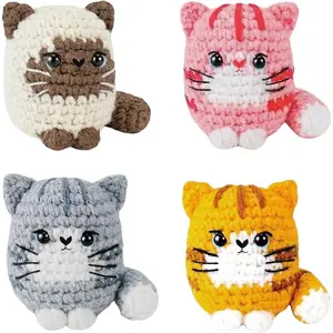 Crochet Kit for Beginners Knitting Kit for Beginners Crochet  Kit Beginner Crochet with Step-By-Step Video Tutorials 4 Pack Cats