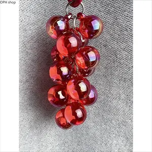 3D Acrylic Grape Keychain-Bag Charm - Laser Transparent Bubble Bead Pendant, Fairycore Kawaii Accessory for Bags, Car Keys, Fashion Gift for Friends