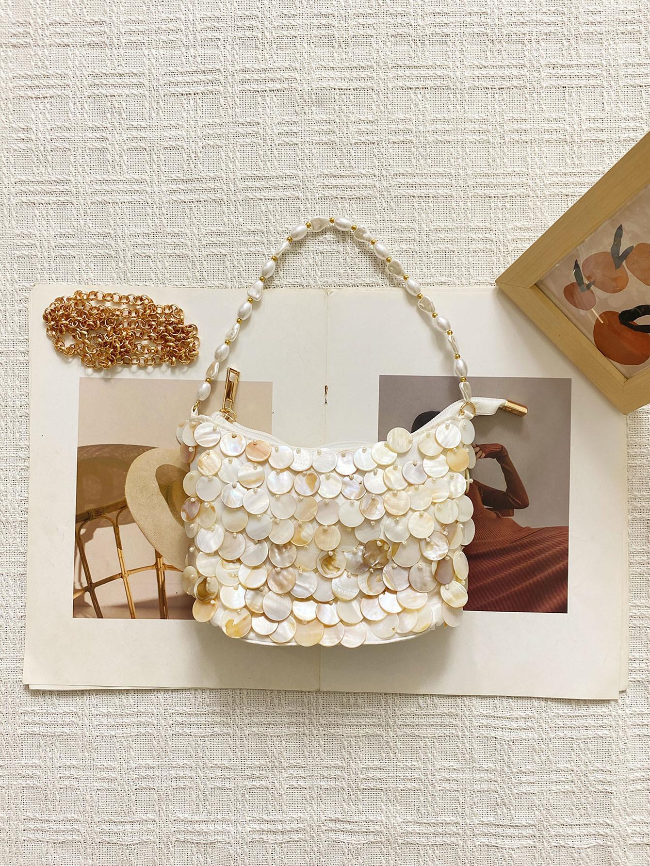 Summer Beach Vacation Handmade Woven Shell Dumpling Bag, Hand-stitched, Exquisite Craftsmanship, Niche Fashion Trend, Handheld Crossbody Bag 2026