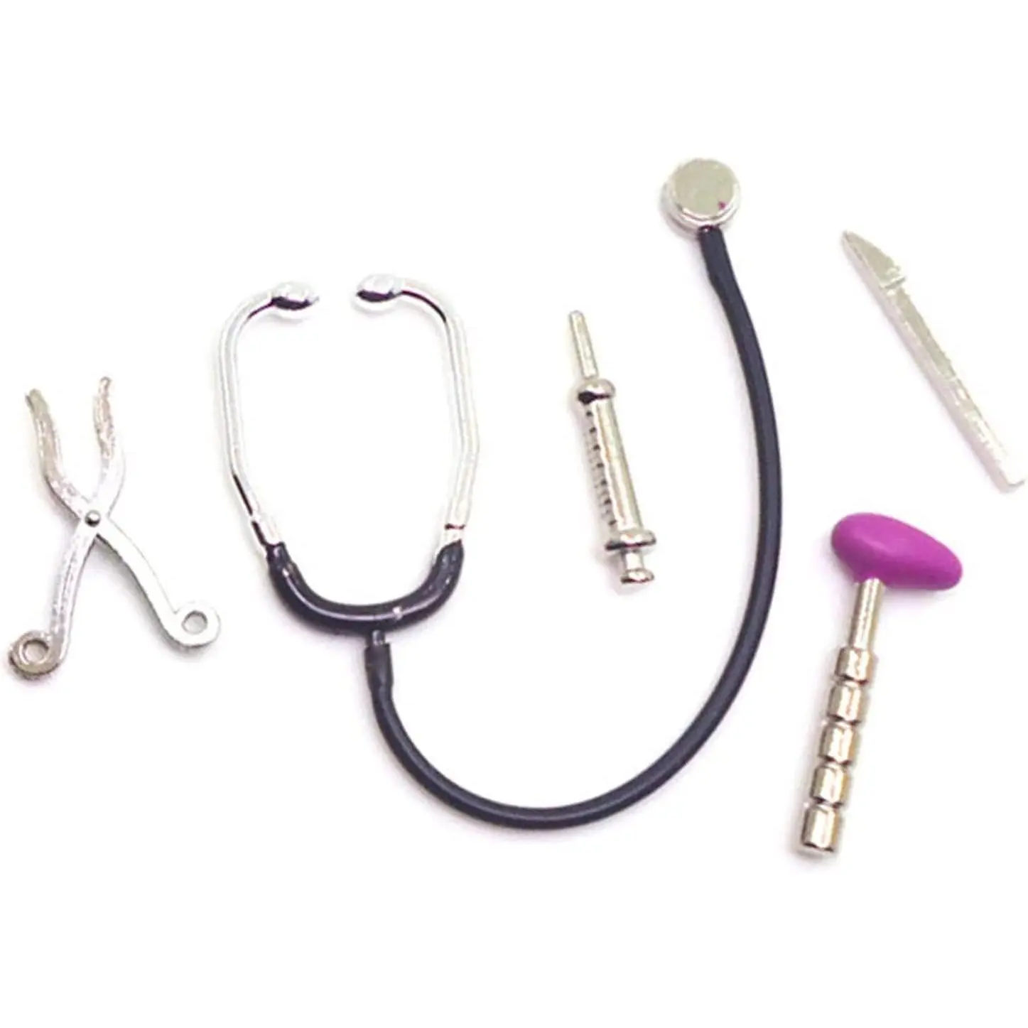 5Pcs/Set Dollhouse Mini Stethoscope Care Tools, Miniature Garden Kit Hospital Accessories Props Set for House Decorationfidget toys