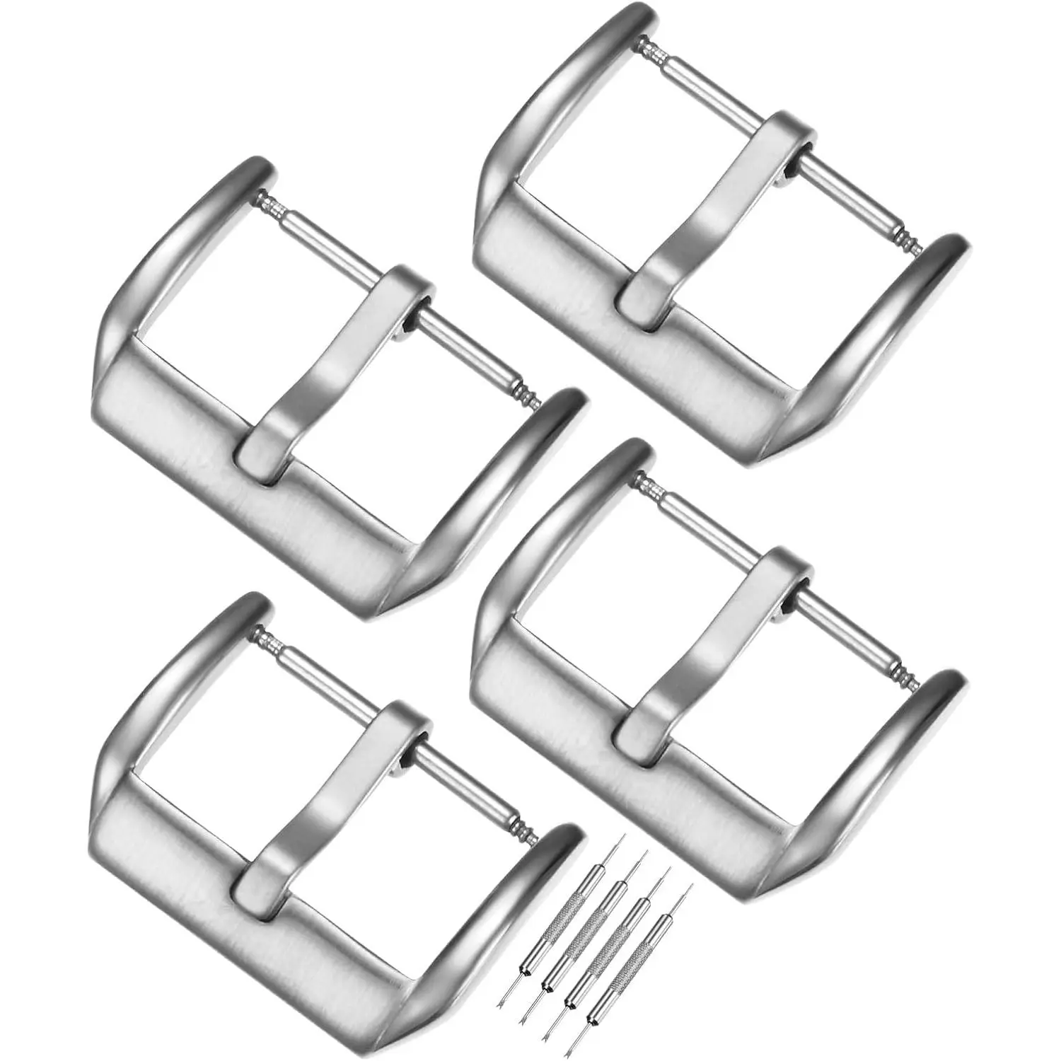 Watch Straps Bands Buckle, Stainless Steel Watch Band Clasp W Pin for Sartwatch Straps/Plastic Buckle