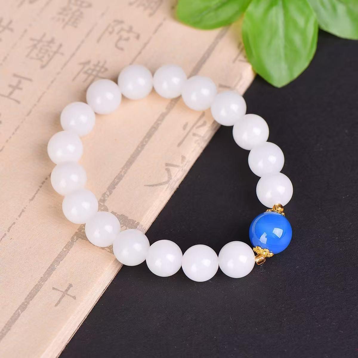 1-Prosperity Bracelet Charm Bracelet Easter Gift Basket Stackable Bracelets Fillers Boost Career Attract Wealth with  Design and White Beads for Good Luck Enhance Luck and Career Friendship Bracelet