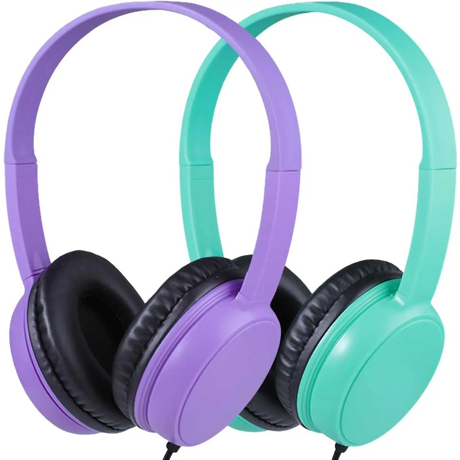 2 Pack  Headphones for School Classroom Students, Class Set  Ear Comfy Wired Headset for  Boys Girls Teens , Stereo Sound 3.5mm Jack for  Learning Airplane (GS30,2Mixed)