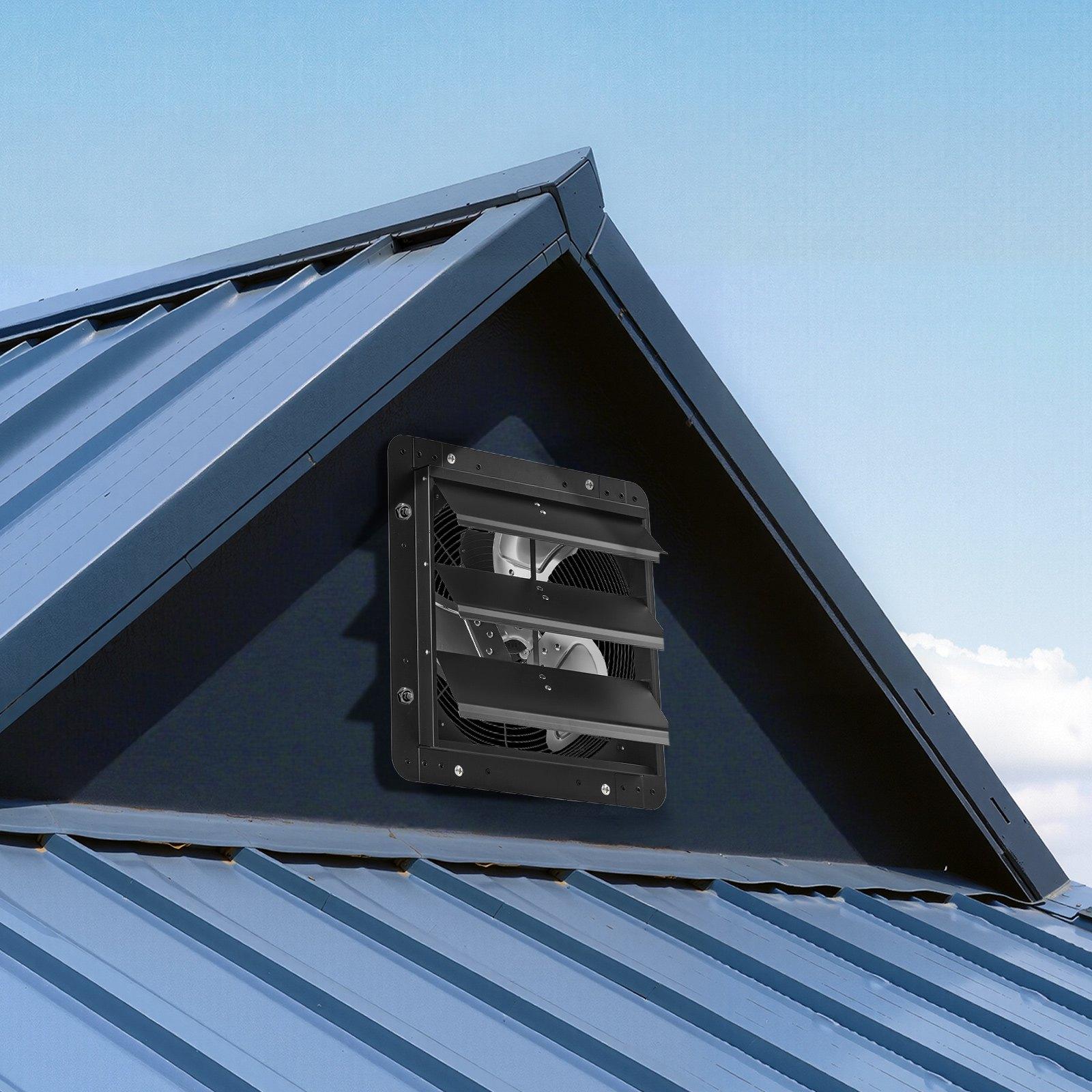 VEVOR 14 inch Shutter Exhaust Fan, Wall Mounted Attic Vent Fan with Variable Speed Controller, 1400 CFM, AC Motor, Heavy-duty Steel, Low Noise for Shed, Garage, Greenhouse Ventilation Cooling, Black VEVOR 14 inch Shutter Exhaust Fan, Wall Mounted Attic Vent Fan with Variable Speed Controller, 1400 CFM, AC Motor, Heavy-duty Steel, Low Noise for Shed, Garage, Greenhouse Ventilation Cooling, Black