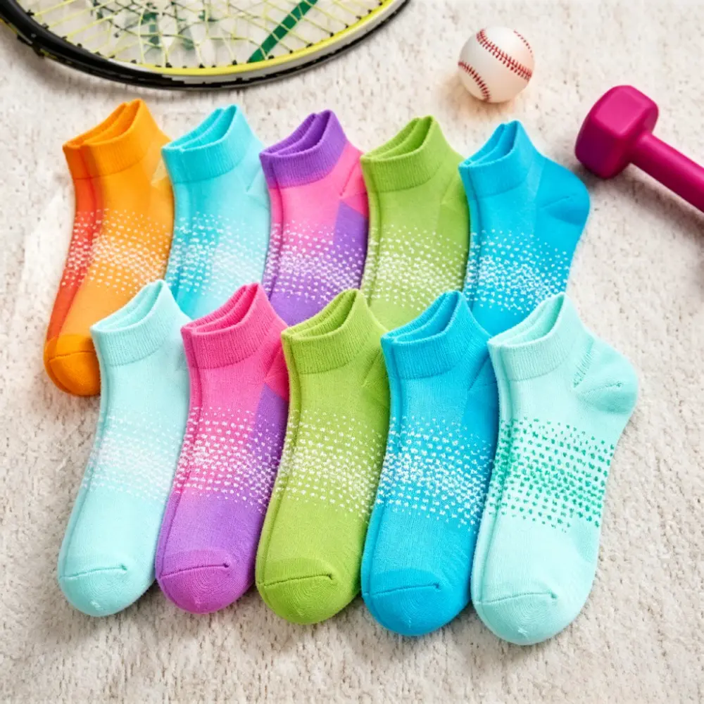 6/12 Pairs Women's Low Cut Ankle Socks - One Size Breathable Cushioned Athletic Running Socks for Summer Sports, Hiking, Basketball