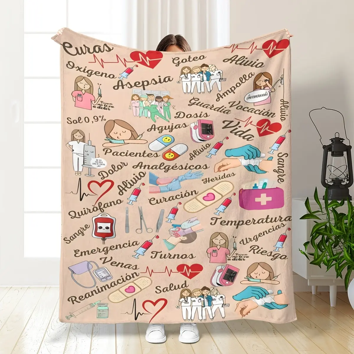 Medical Theme Blanket Sofa Cover Office Nap Blanket Decorative Blanket Gift For Parents Gift For Friends Suitable For Camping Travel All Seasons Blanket