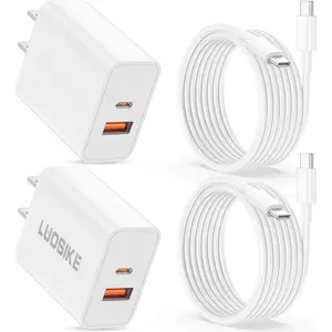 17 16 15 Pro Max Charger  , 2-Pack 40W  Port USB C  Wall Charger Block with 6FT Type C  Cord for  17/17 Pro/17 Pro Max/Air/17e/16/16 Pro Max/15/15 Plus, iPad Pro