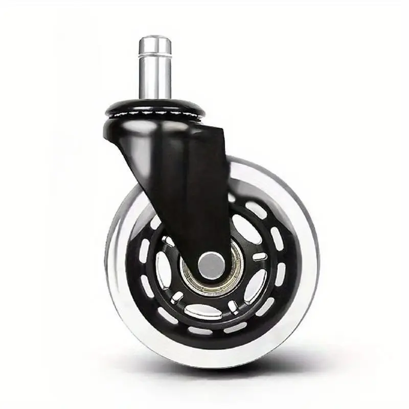 Heavy Duty Office Chair Casters, Rubber Swivel Wheels, Safe for Smooth Floors, Stylish Replacement for Office Chairs, Metal Construction, Non-Compatible with IKEA Chairs