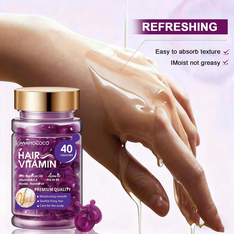 Hair Vitamin Capsules for Color-Treated & Permed Hair Infused with Violet Vitamins & Argan Oil 40 Capsules Nourishes Hair Restores Silkiness and Shine