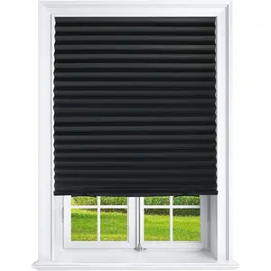Blackout Pleated Temporary Paper Shades (6 Pack) 36" x 69" Cut to Size Room Darkening Cordless Blinds Light Filtering Easy Install No Tools