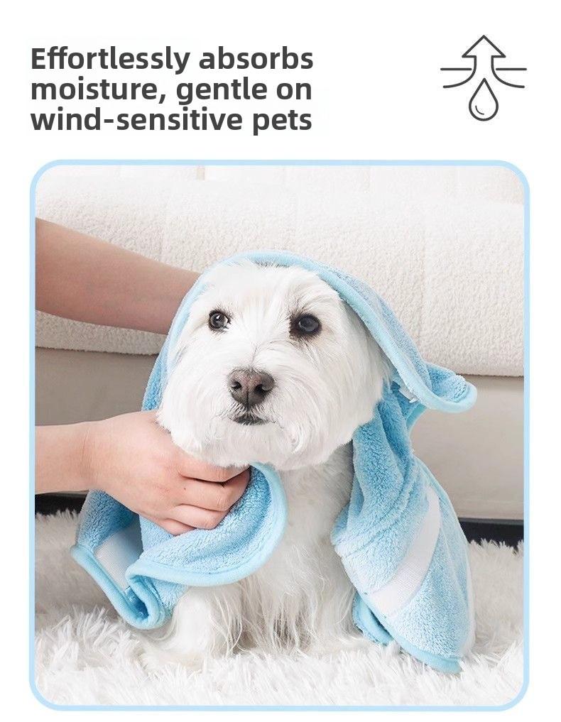 Hooded pet bathrobe, dog clothes, cat towel, super absorbent, soft, quick-drying, specialized for bathing and drying dogs