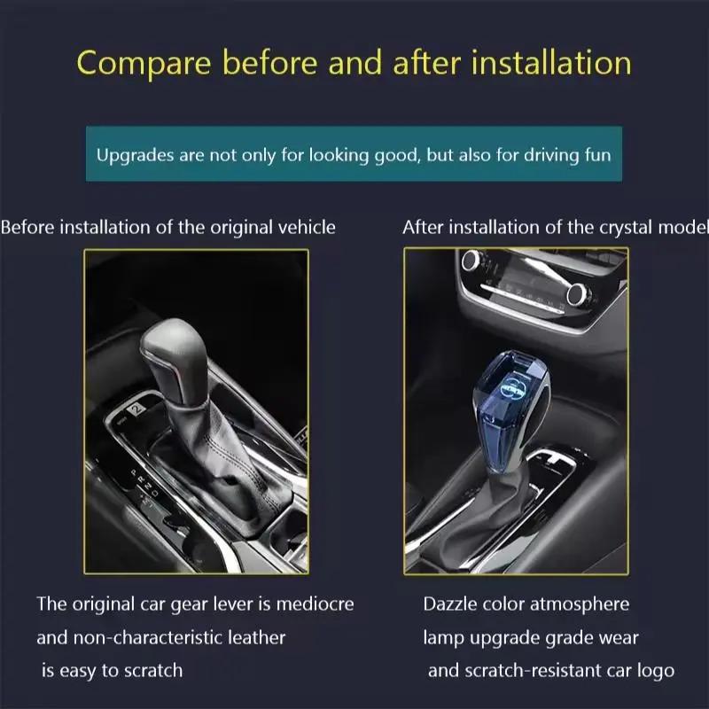 Universal Crystal Car Gear Shift Knob with LED Light Auto Manual Transmission Replacement usb rechargeable color