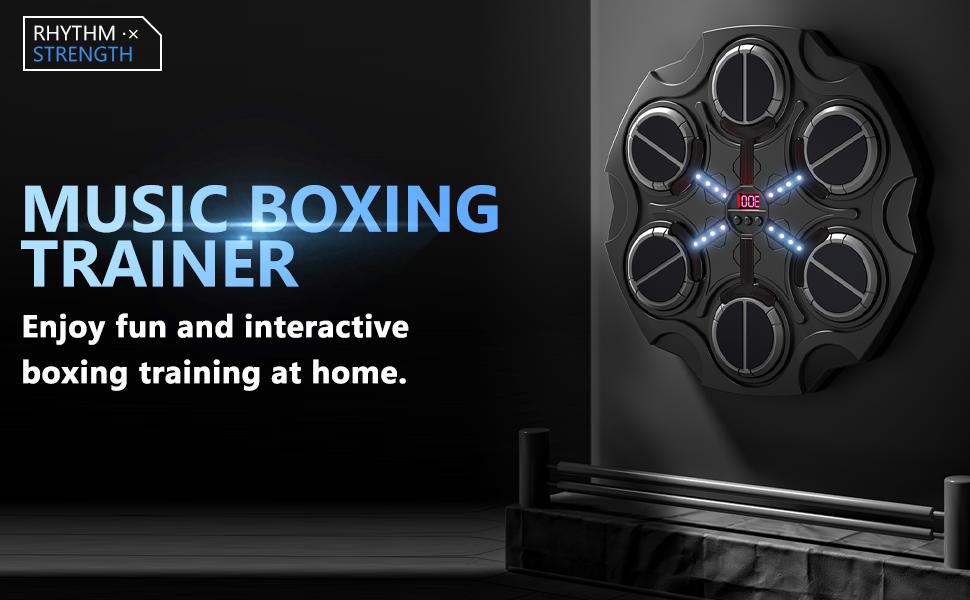 Music Boxing Machine, Smart Bluetooth Boxing Trainer Machine with Gloves, Adjustable Speed Boxing Wall Mount Machine for Kids Adults, Boxing Workout Equipment Target for Home, Office, Gym