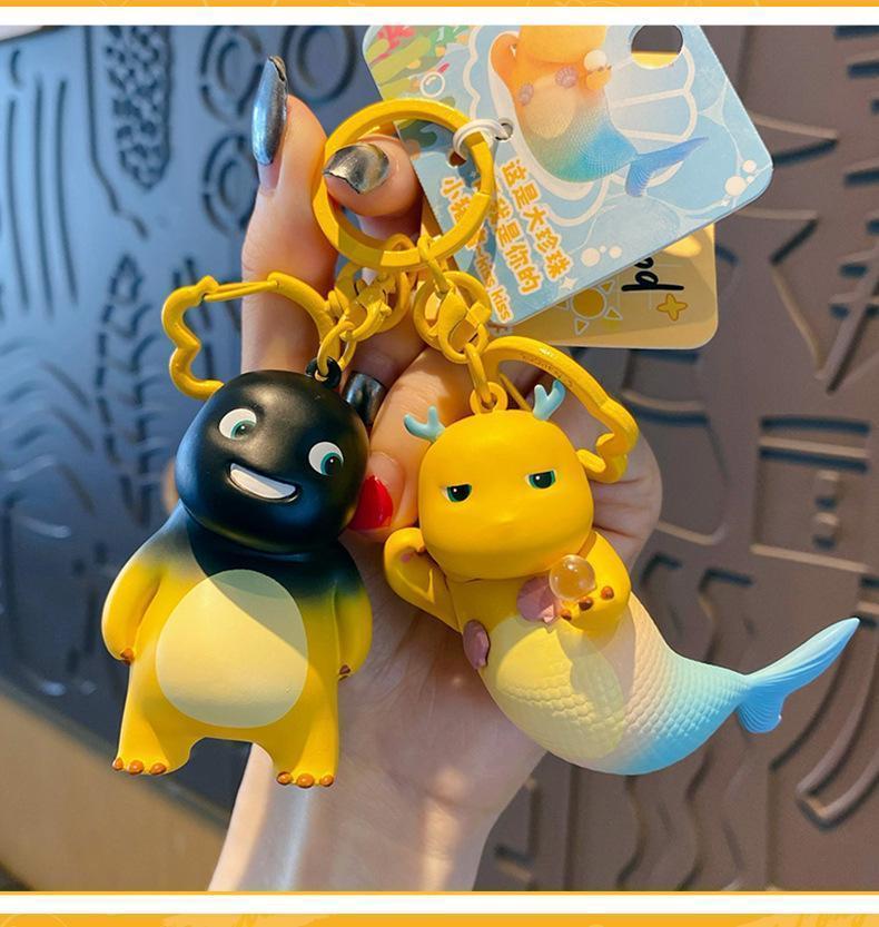 Kawaii Nailong Keychain Cartoon Anime Funny Milk Dragon Doll Keychain Backpack Pendant for Girlfriend's Birthday Gift