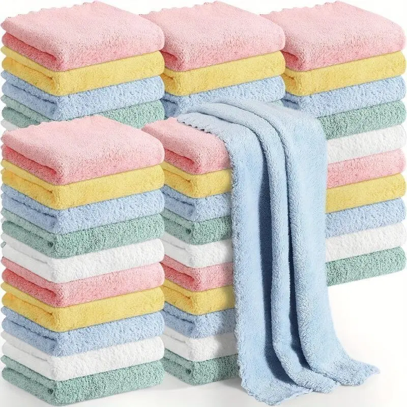 10pcs Children's Back Strap Cloth Loose Pack 25cm*25cm Absorbent Towel, Non-Disposable, with Absorbent Washcloths