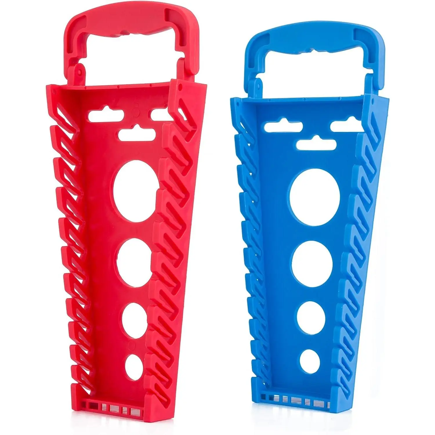 2- Wrench Organizers, Wrench Holders, 22-Slot, SAE(1/4"-7/8")&Metric(8mm-19mm), Folding Handle for Carrying or