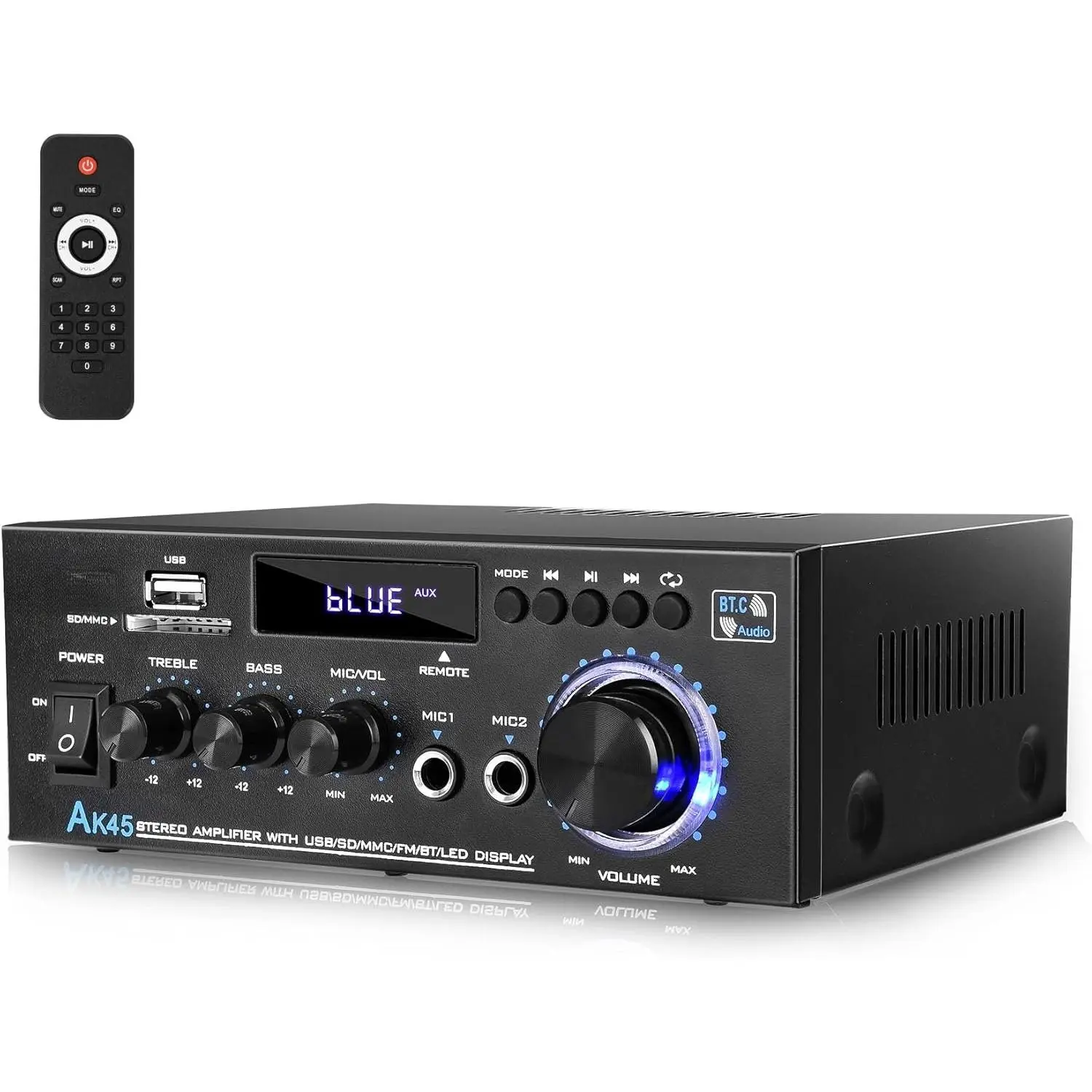 AK45 Stereo Audio Amplifier,300W  2    5.0 Power Amplifier System,  Amplifiers FM Radio, USB, SD Card, with Remote Control  Theater Audio Stereo System