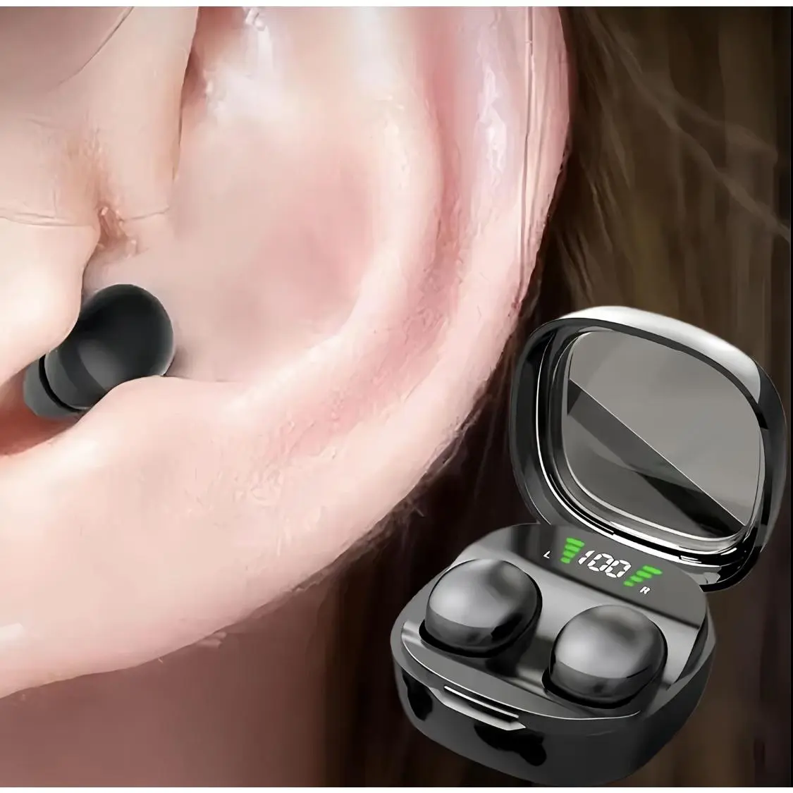 Mini 5.3 wireless bluetooth headset small earbuds sleep work sports invisible headphones HD HIFI bass sound quality earphones  ANC Noise Cancelling Bluetooth Earphones  earrings headphones  Smart Voice Assistant Headset with ENC  swimming headphones