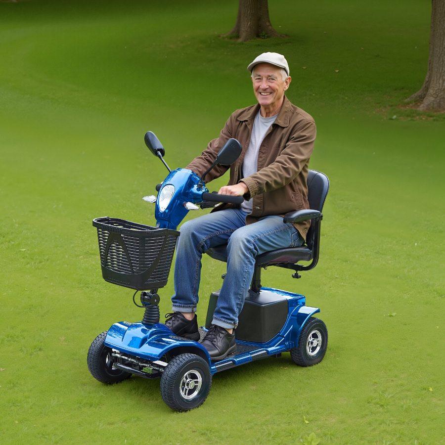 VEVOR Heavy-Duty 4 Wheel Mobility Scooter for Adults Seniors - Folding Electric Powered Mobility Scooter 12 Mile Long Range, Travel Scooter with 9 Climbing Capacity, 265lb Capacity