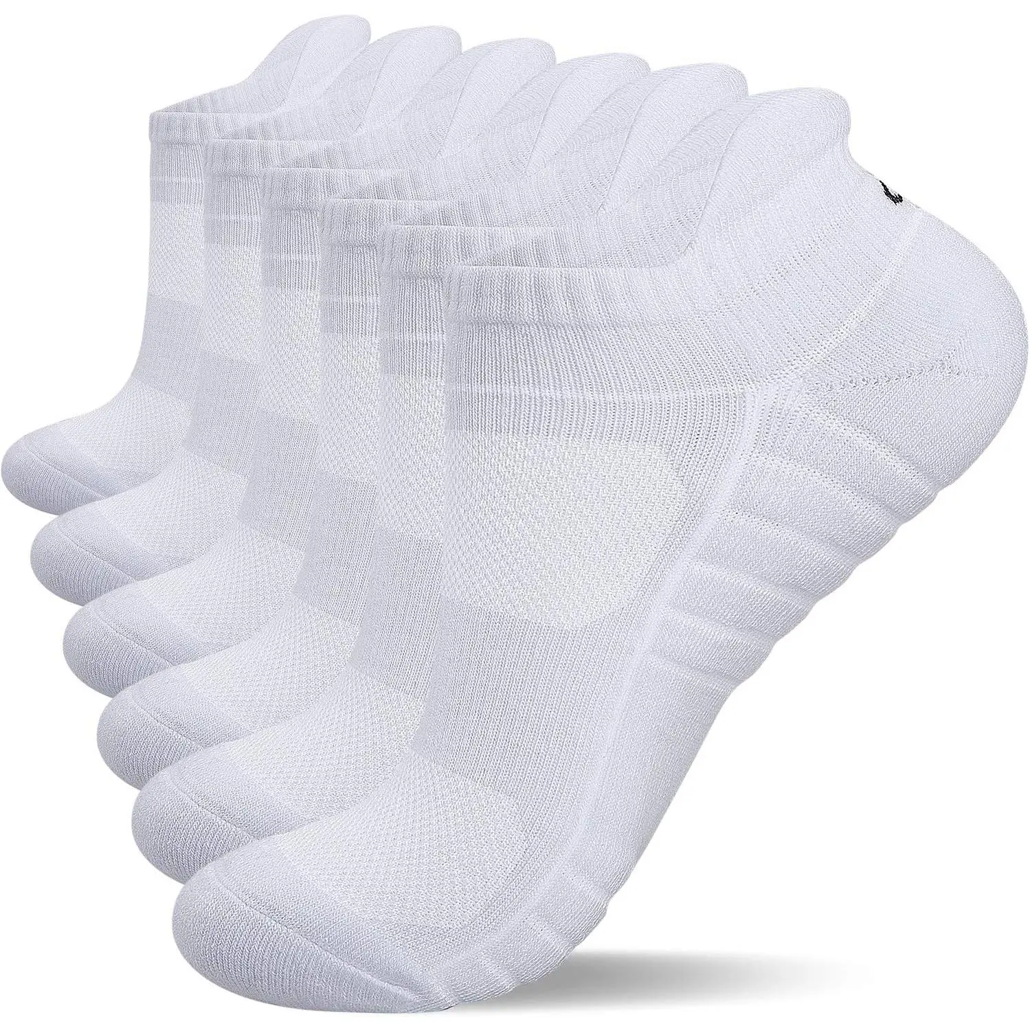 Athletic Running Ankle Socks, Low Cut Cushioned Anti-Blister Tab Sports Socks Men Women 6Pairs(Gift)