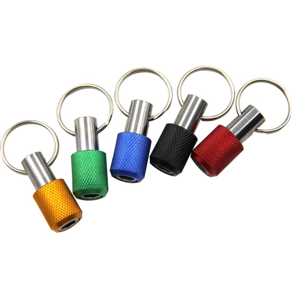 Cross-border 5PC Colorful Keychain Quick-Change Adapter Rod with Carabiner, Hex Shank Bit, Quick-Release Socket Conversion Rod