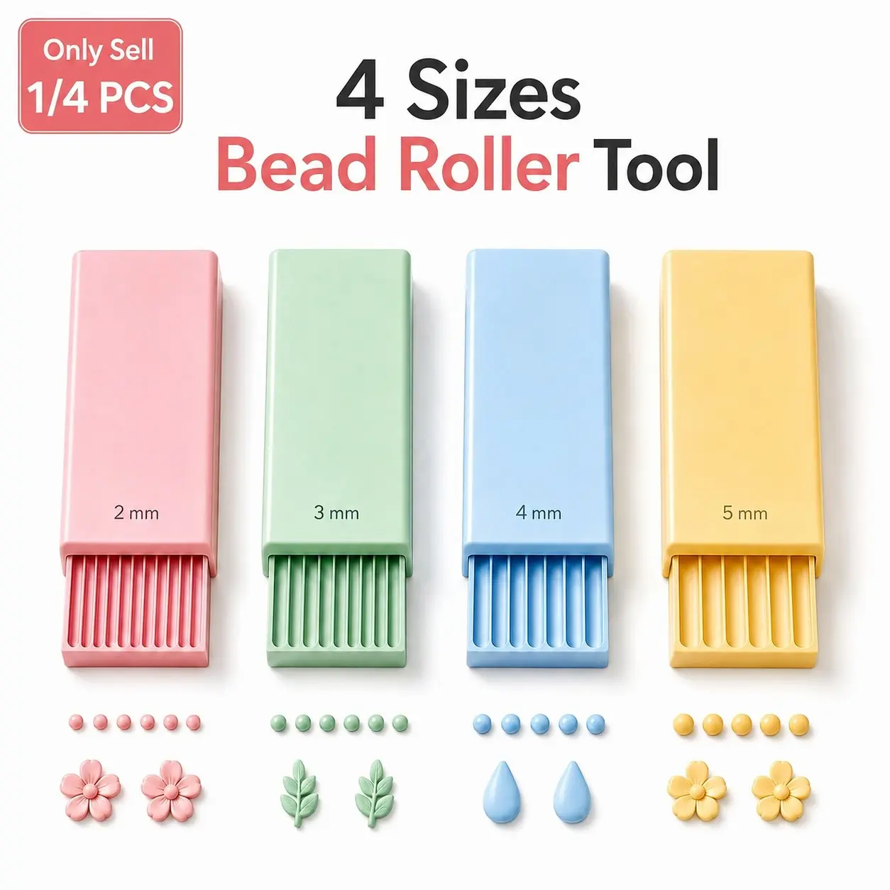 1/4pcs DIY Jewelry Bead Roller Tool, 2mm 3mm 4mm 5mm Groove Bead Roller and Sphere Shaper for Polymer Clay, Nail Art 3D Gel Flowers, Earrings, Jewelry Making and DIY Crafts, Diy Craft Supplies, Diy Crafting Tools