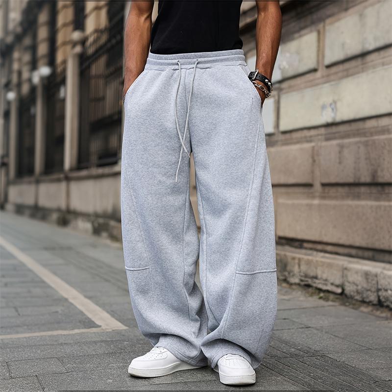 3-pack best-selling striped casual sweatpants for men, elastic drawstring minimalist wide-leg pants, loose and comfortable basic long pants, essential straight-leg trousers for everyday commuting, home wear, and going out