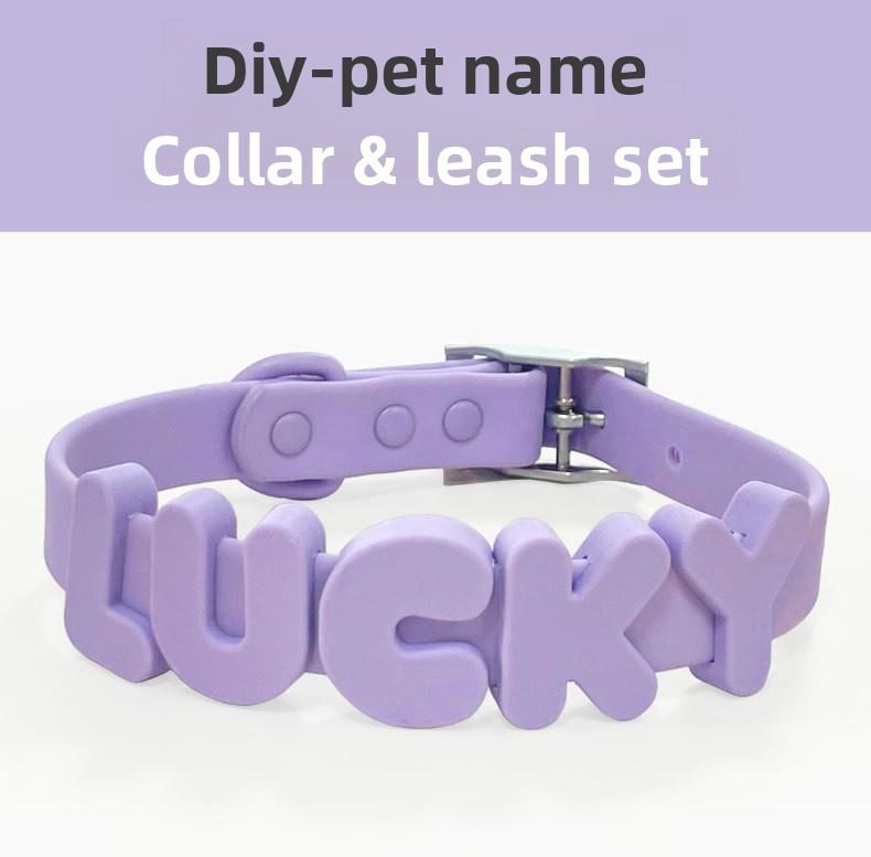 Silicone Dog Collar Pet Name DIY 26 Letters Cartoon Silicone Beads Cat Pet Collar