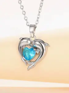 New Luxury Dolphin Heart Necklace for Women, Unique Versatile Sweater Chain, Elegant Necklace Jewelry Accessory