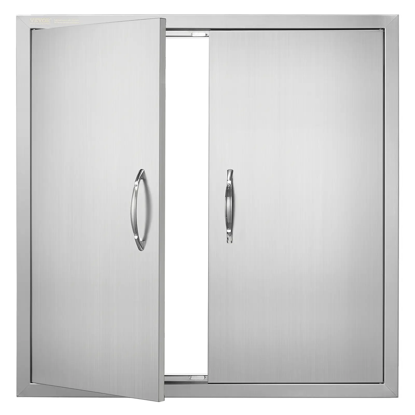 BBQ Access Door, 31Wx 31H Inch Double Outdoor Kitchen Door, Stainless Steel Flush Mount Door, Wall Vertical Door with Handles, for BBQ Island, Grilling Station, Outside Cabinet