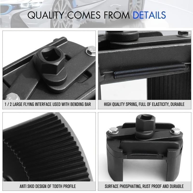 Adjustable 2 Jaws Filter Wrench, 60-80 Mm (2.36-3.15 In), Heavy Duty Steel, Double-Sided Grip for Easy Removal And Installation(Non-automotive accessories)