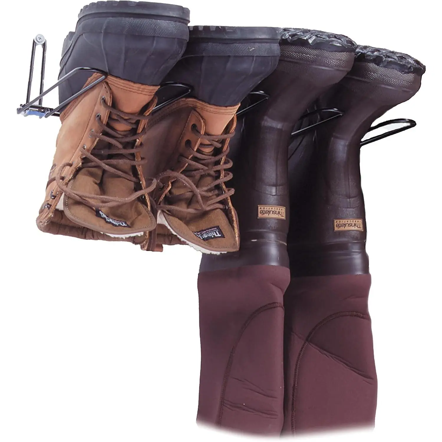 Boot Wader Rack - Storage for Waders - Boots - Shoe Dryer - Wall Mounted Hanger Organizer - Heavy Duty - Holds 2 Pairs