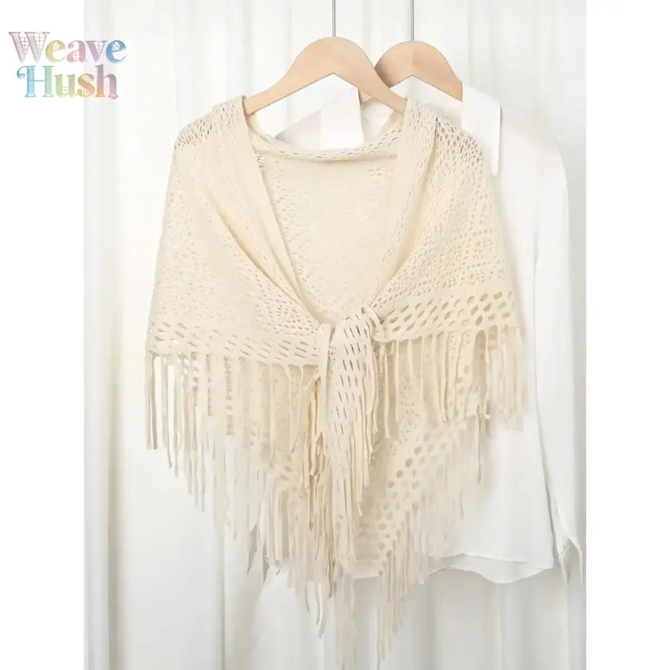 Women Triangle Tencel Knit Shawl, Women Boho Daily Layering Essentials, Plain Soft Breathable Lightweight Wrap, Elegant Boho Accessory for Daily & Vacation Outfit Layering