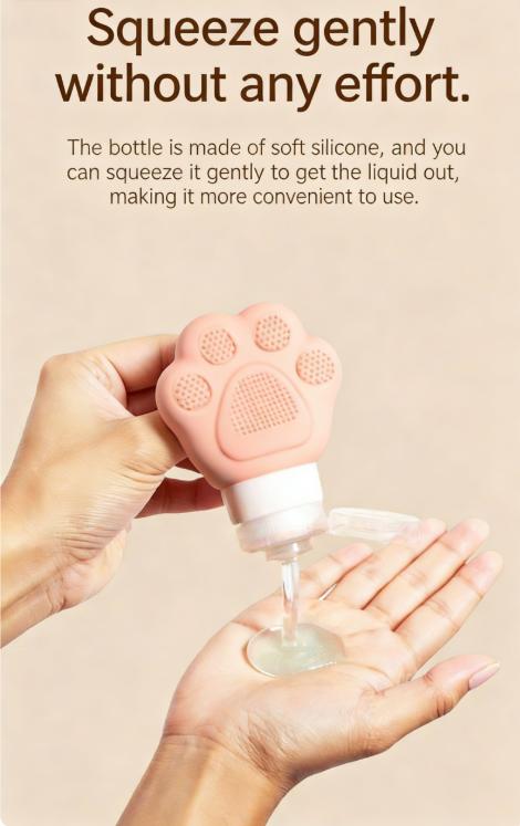 Travel Silicone Refillable Bottles, Portable Leak-Proof Containers for Shampoo, Conditioner and Body Wash